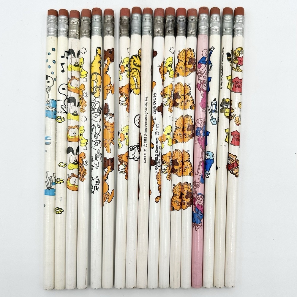 1950s-1980s Vintage Pencils Snoopy Garfield Cabbage Patch Kids Shirt Tales